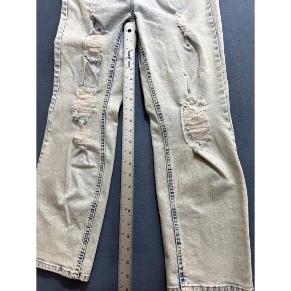 Indigo Rein Women Ankle Skinny Jeans Acid Wash Denim Distressed Blue Size 11 - Picture 5 of 7